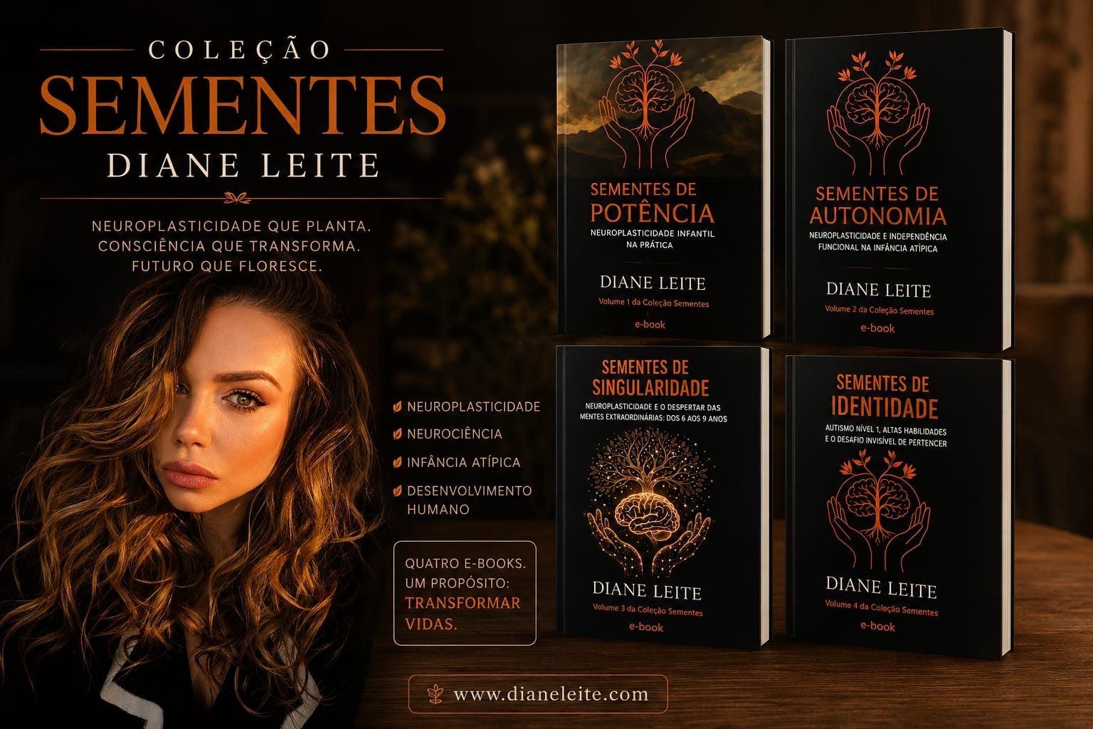 Coleção Sementes, de Diane Leite, aproxima neuroplasticidade, infância e neurodiversidade da vida cotidiana